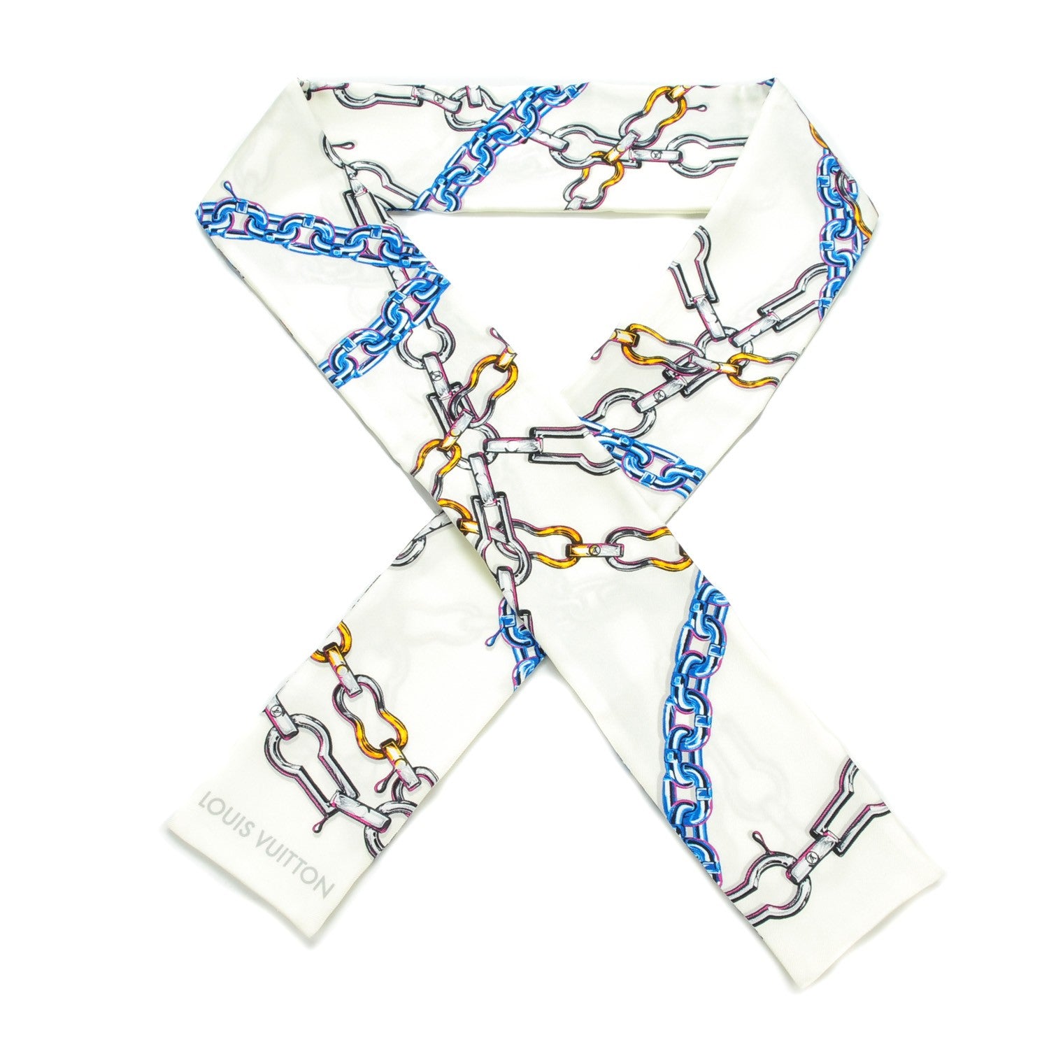 Louis Vuitton Silk Monogram Chain Bandeau White 1 of 4
