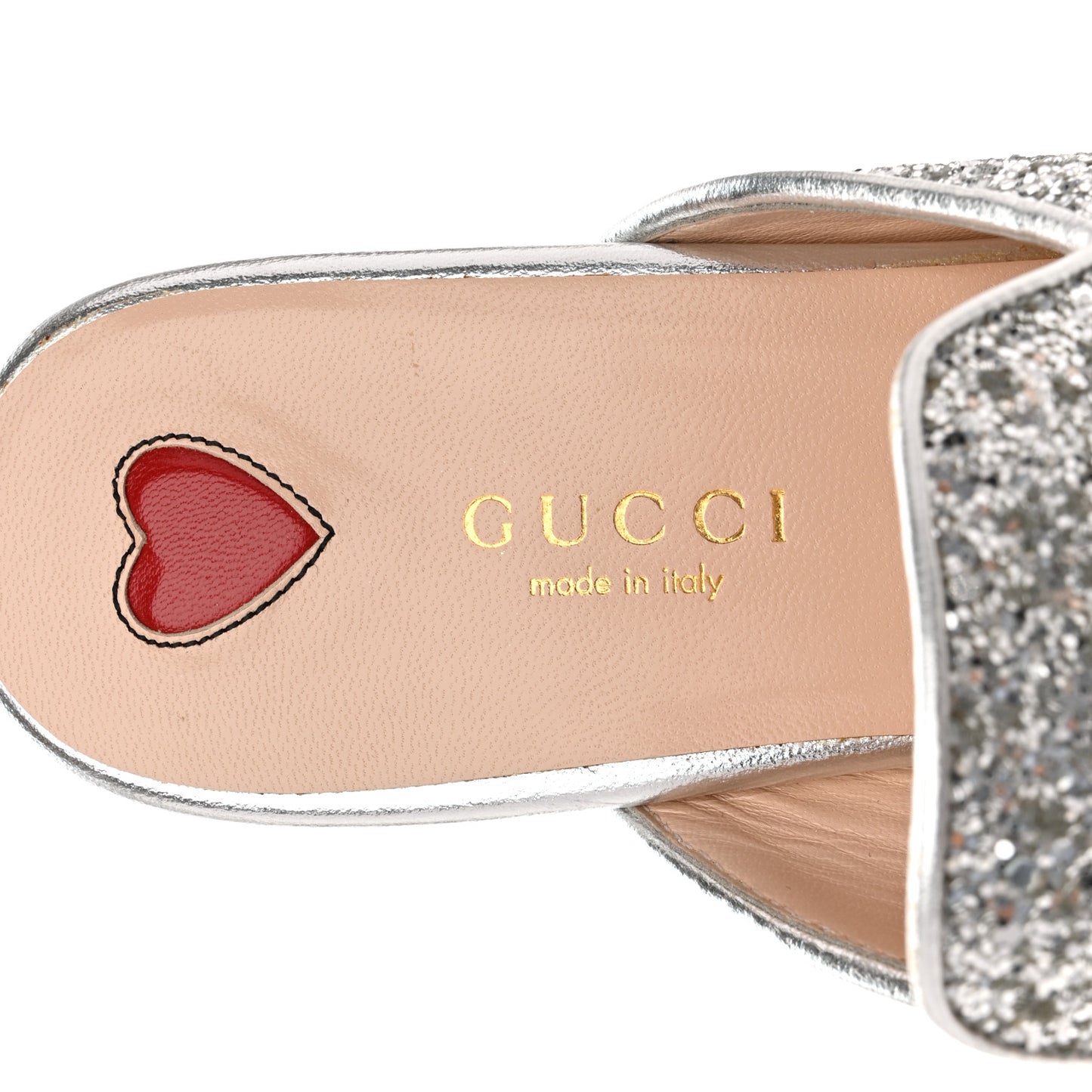 Glitter Womens Princetown Slippers 36 Silver