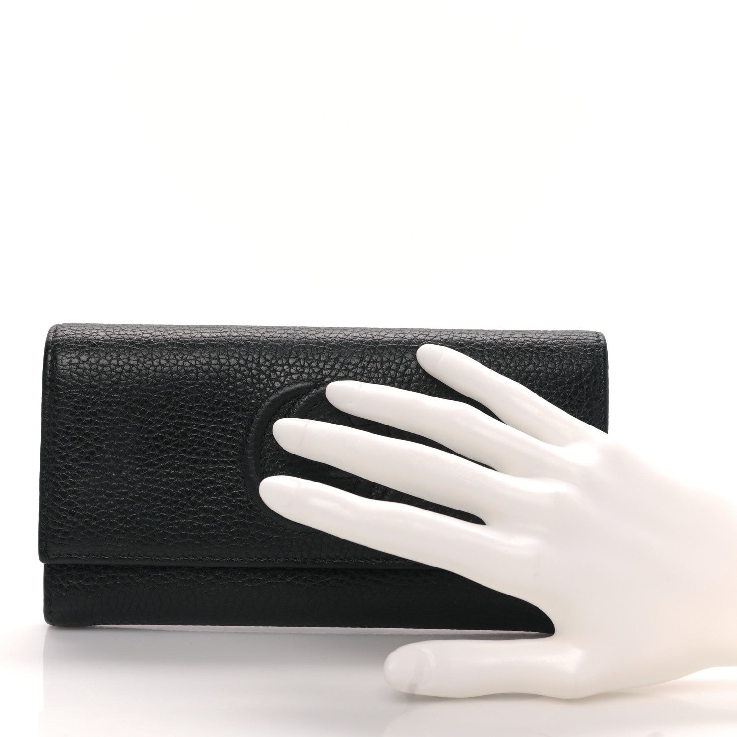 Gucci Pebbled Calfskin Large Soho Continental Wallet Black 2 of 10
