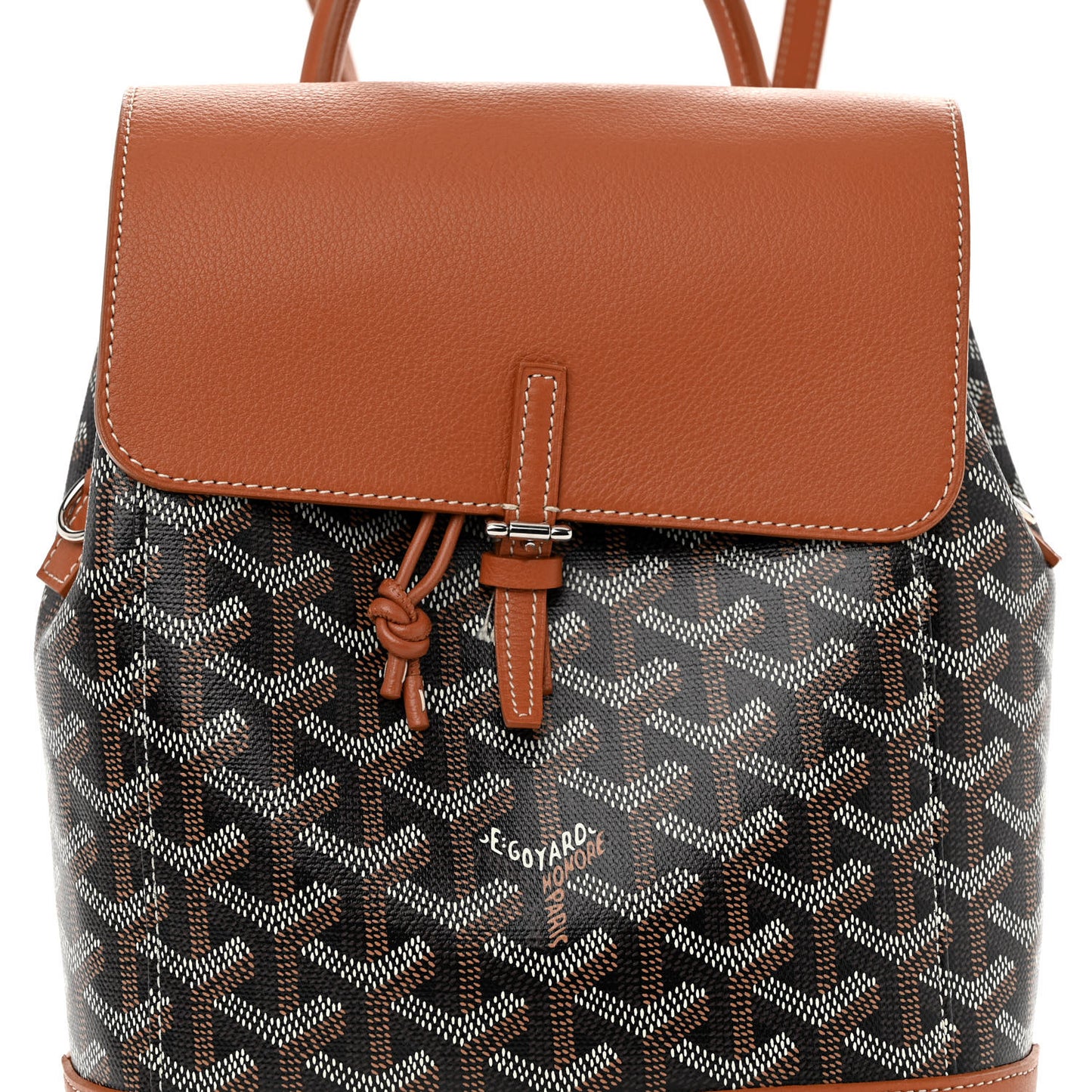 Goyardine Calfskin Mini Alpin Backpack Black Gold