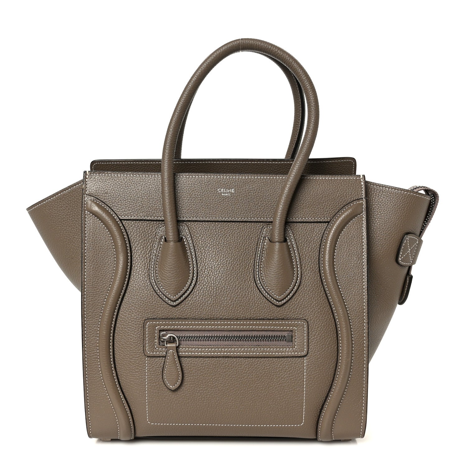Celine Drummed Calfskin Micro Luggage Souris 1 of 11