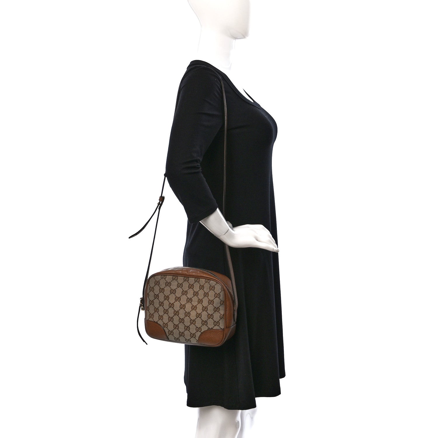 Gucci Monogram Mini Bree Messenger Bag Beige Tabacco 2 of 15