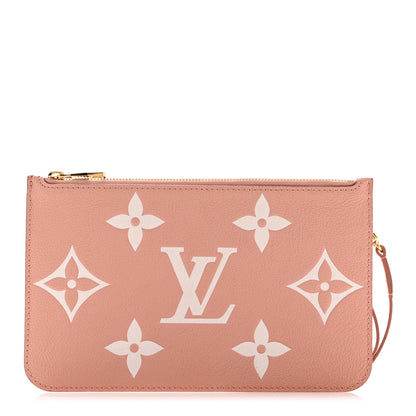 Louis Vuitton Empreinte Monogram Giant Neverfull MM Pochette Trianon Pink Cream 1 of 7
