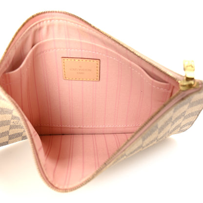 Louis Vuitton Damier Azur Neverfull MM GM Pochette Rose Ballerine 5 of 8