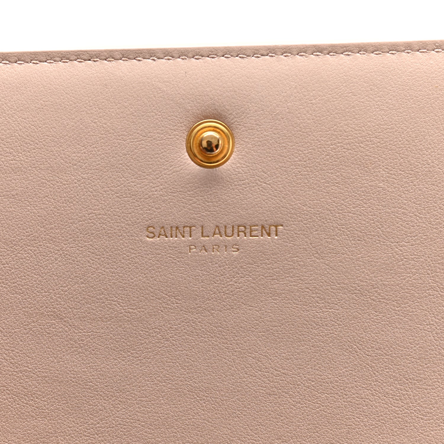 Saint Laurent Calfskin Crocodile Embossed Monogram Chain Wallet Rose Antic 6 of 10