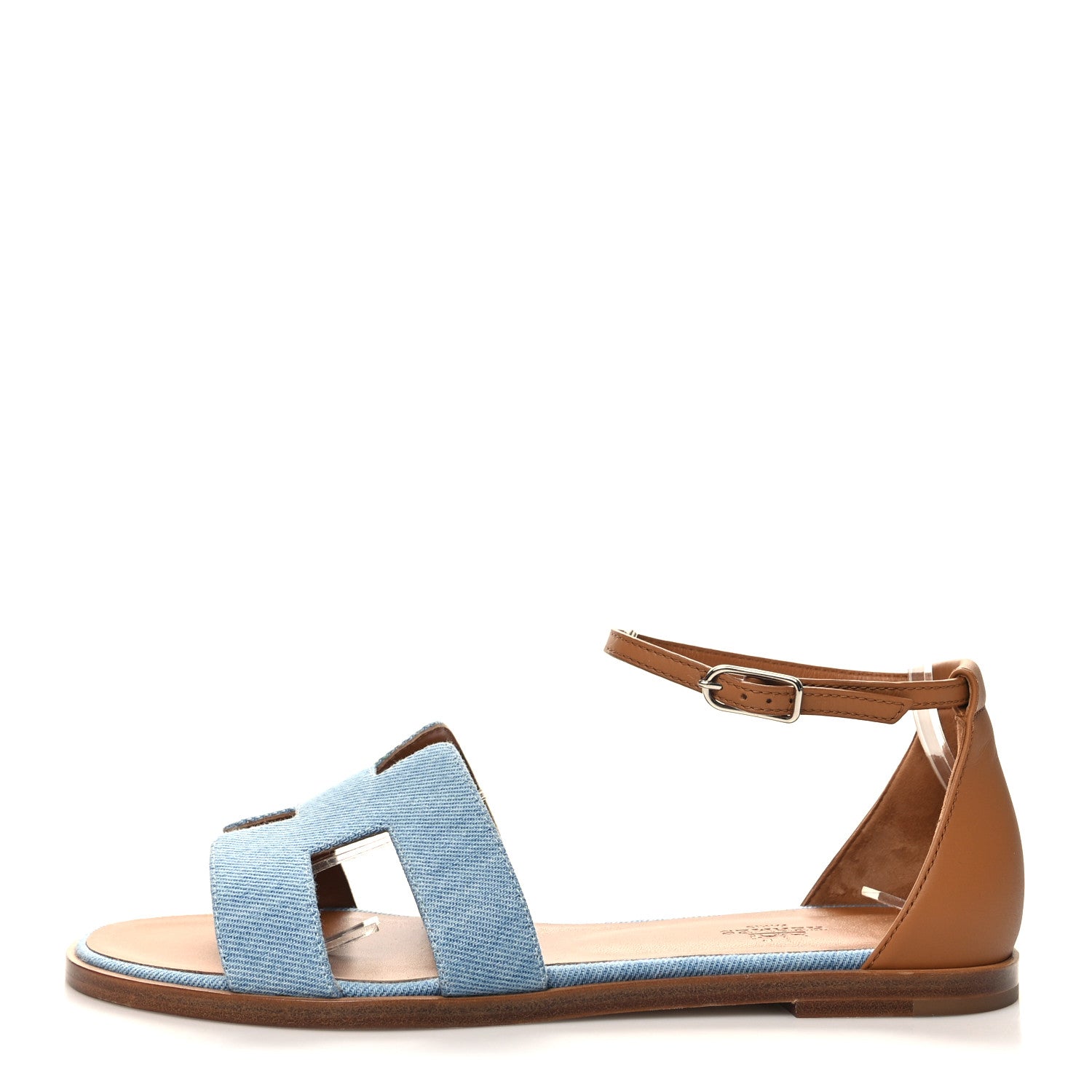 Hermes Denim Santorini Sandals 40 Bleu Clair 1 of 9