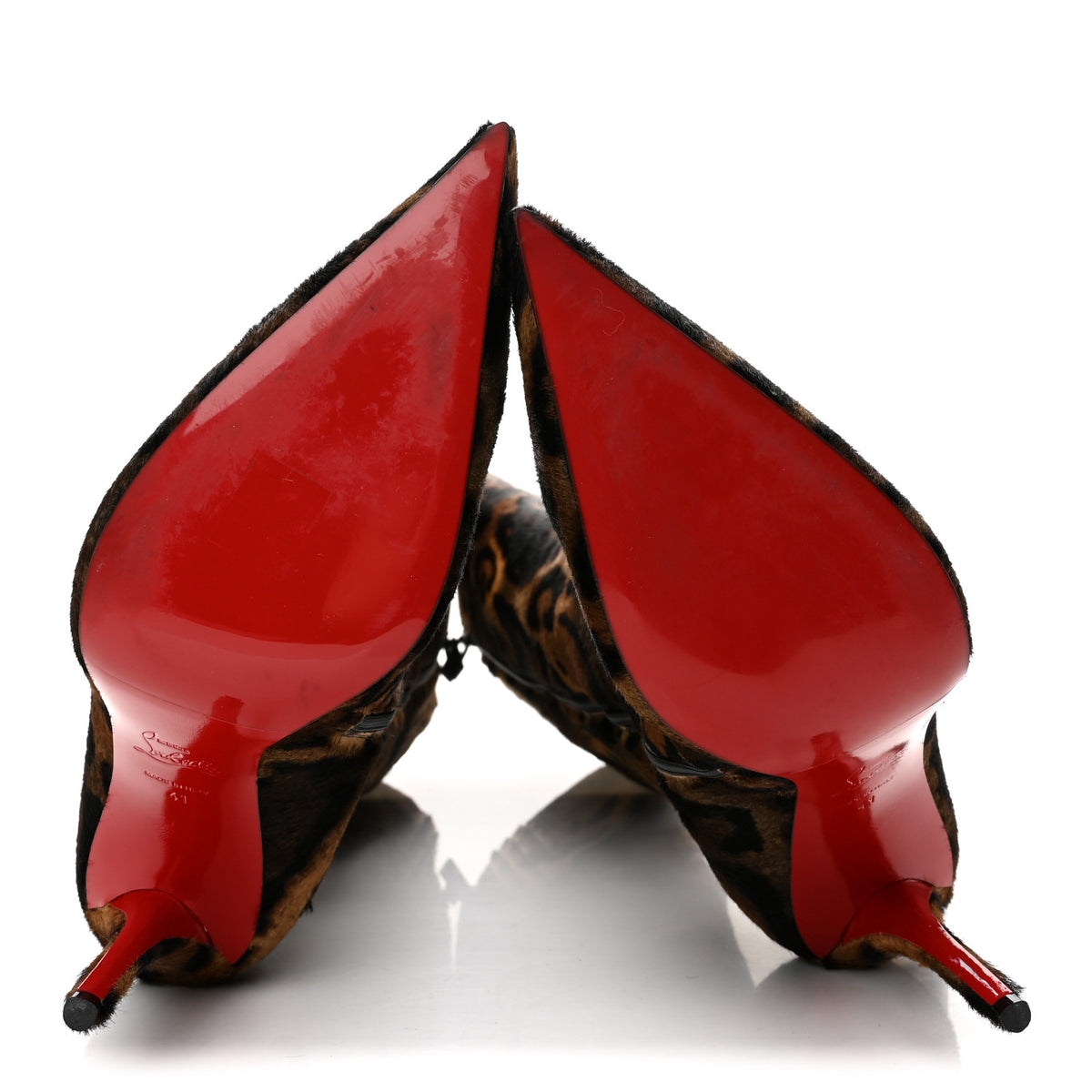 Christian Louboutin Pony Hair Bengali Print Miss Z 100 Knee High Boots 40 Brown 5 of 8