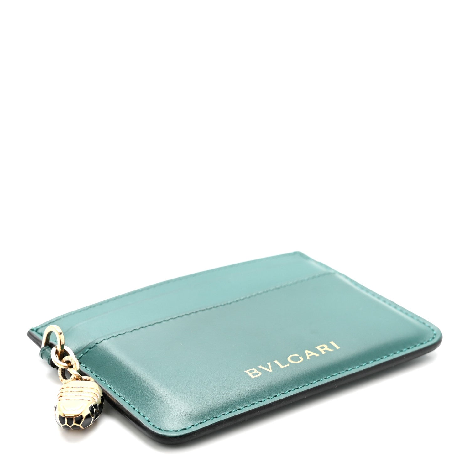 Bulgari Serpenti Calfskin Card Holder Green Amethyst 4 of 7