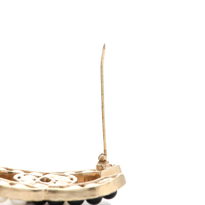 Chanel Pearl CC Brooch Gold Black 7 of 8