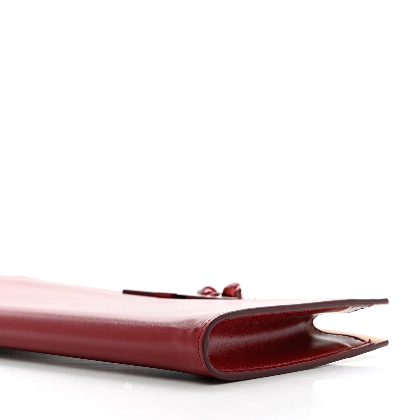 Calfskin Knuckle Flat Clutch Oxblood