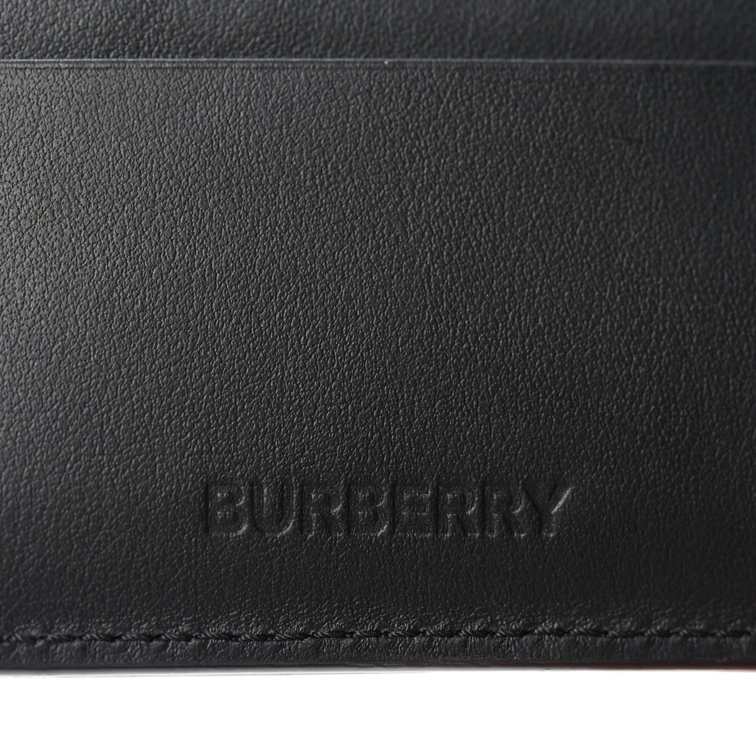 Burberry Canvas Icon Stripe Calfskin Embossed Bi-Fold Wallet Black 5 of 6