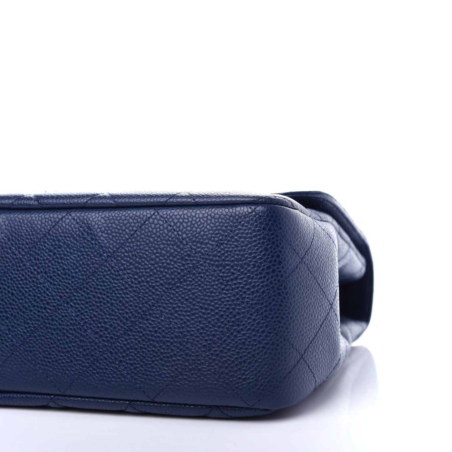 Caviar Quilted Jumbo Single Flap Navy