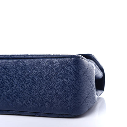 Chanel Caviar Quilted Jumbo Single Flap Navy 9 of 11