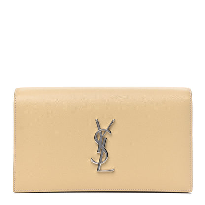 Saint Laurent Grain De Poudre Classic Kate Monogram Clutch Nude Powder 1 of 5