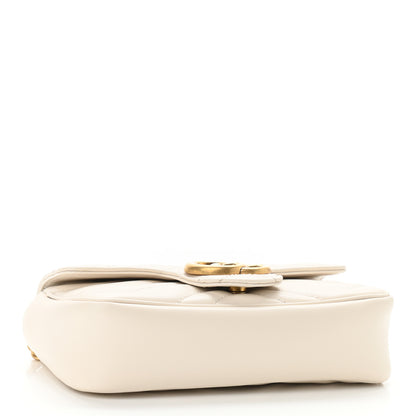 Gucci Calfskin Matelasse Super Mini GG Marmont Shoulder Bag White 4 of 11