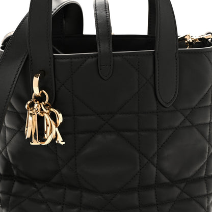 Christian Dior Calfskin Macrocannage Small Toujours Vertical Tote Black 8 of 12