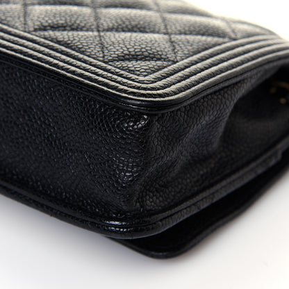 Chanel Caviar Quilted Boy Wallet On Chain WOC Black 11 of 13