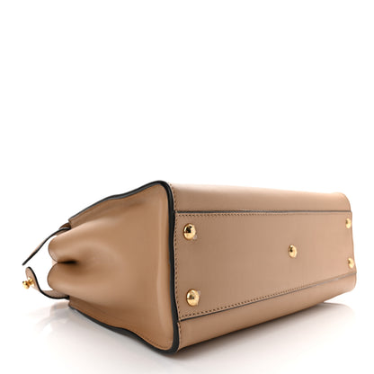 Fendi Vitello Seta Nabuk Pequin Medium Peekaboo Iconic Satchel Cuoio Tobacco Moro 3 of 9