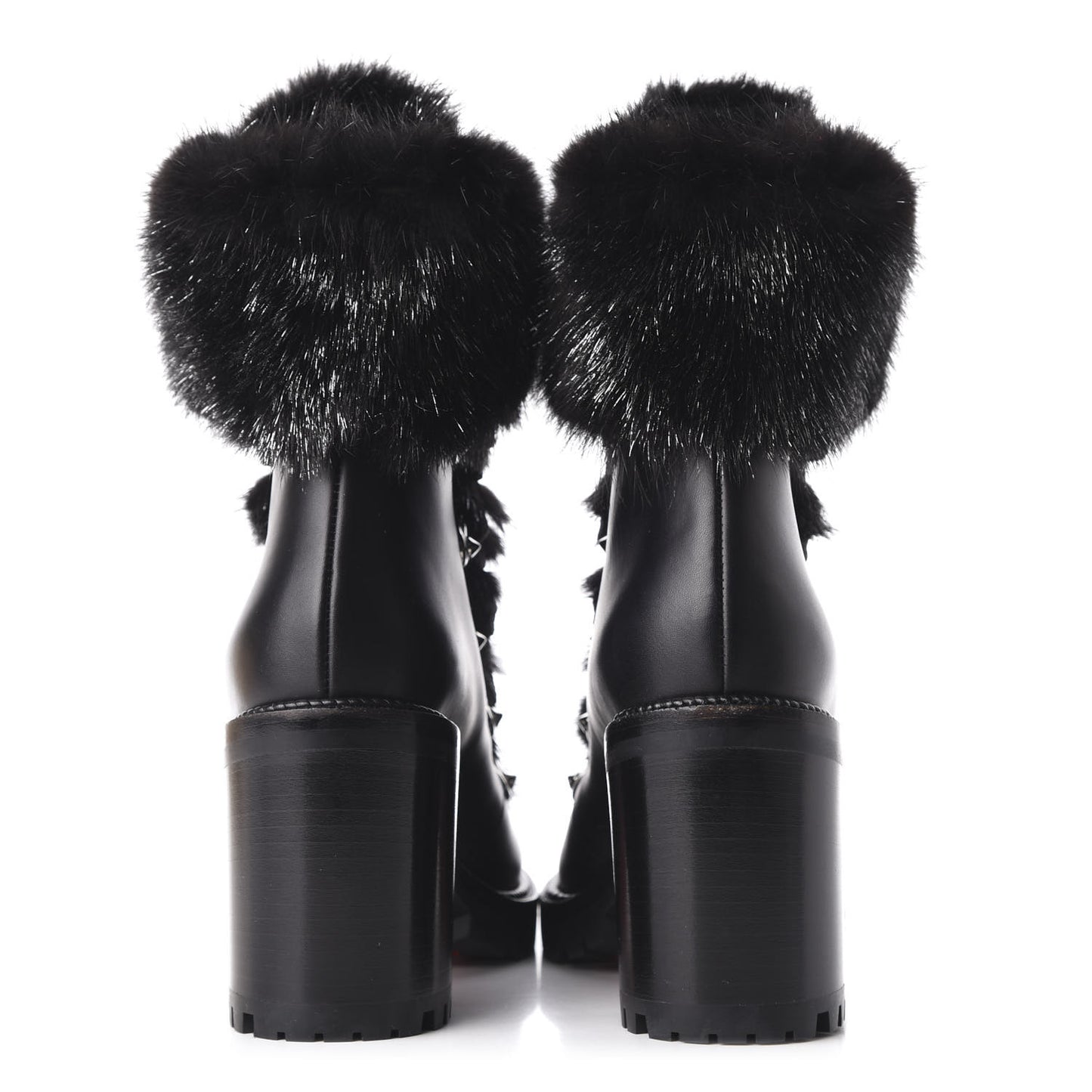 Nappa Fox Fur Fanny 70 Ankle Boots 36 Black