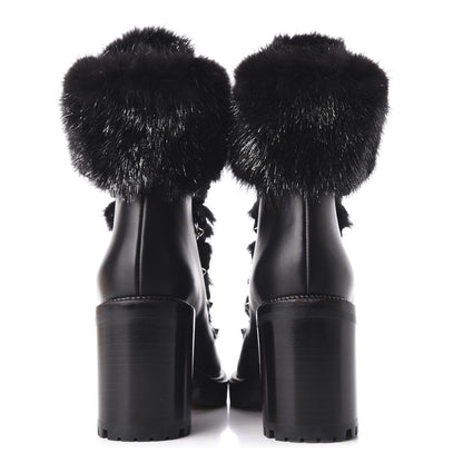 Christian Louboutin Nappa Fox Fur Fanny 70 Ankle Boots 36 Black 7 of 10