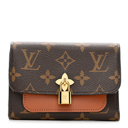 Louis Vuitton Monogram Flower Lock Compact Wallet Caramel 1 of 7
