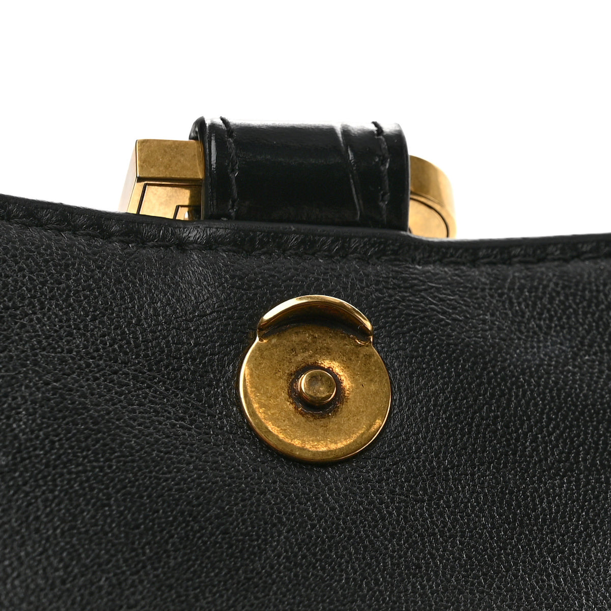 Balenciaga Shiny Calfskin Crocodile Embossed Hourglass Top Handle Bag XS Black 11 of 12