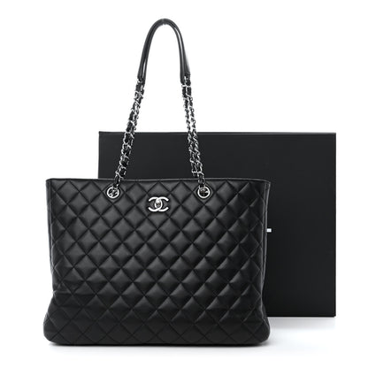 Chanel Calfskin Quilted Large Turn Lock Shopping Tote Black 11 of 11