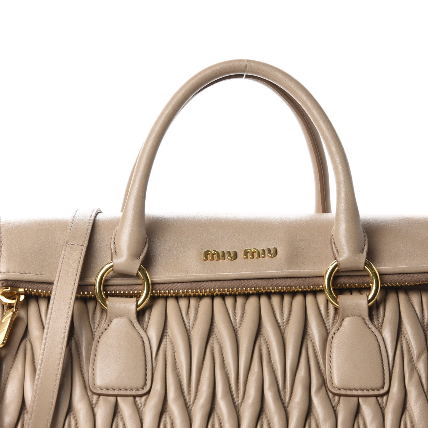Nappa Matelasse Top Handle Bag Cammeo
