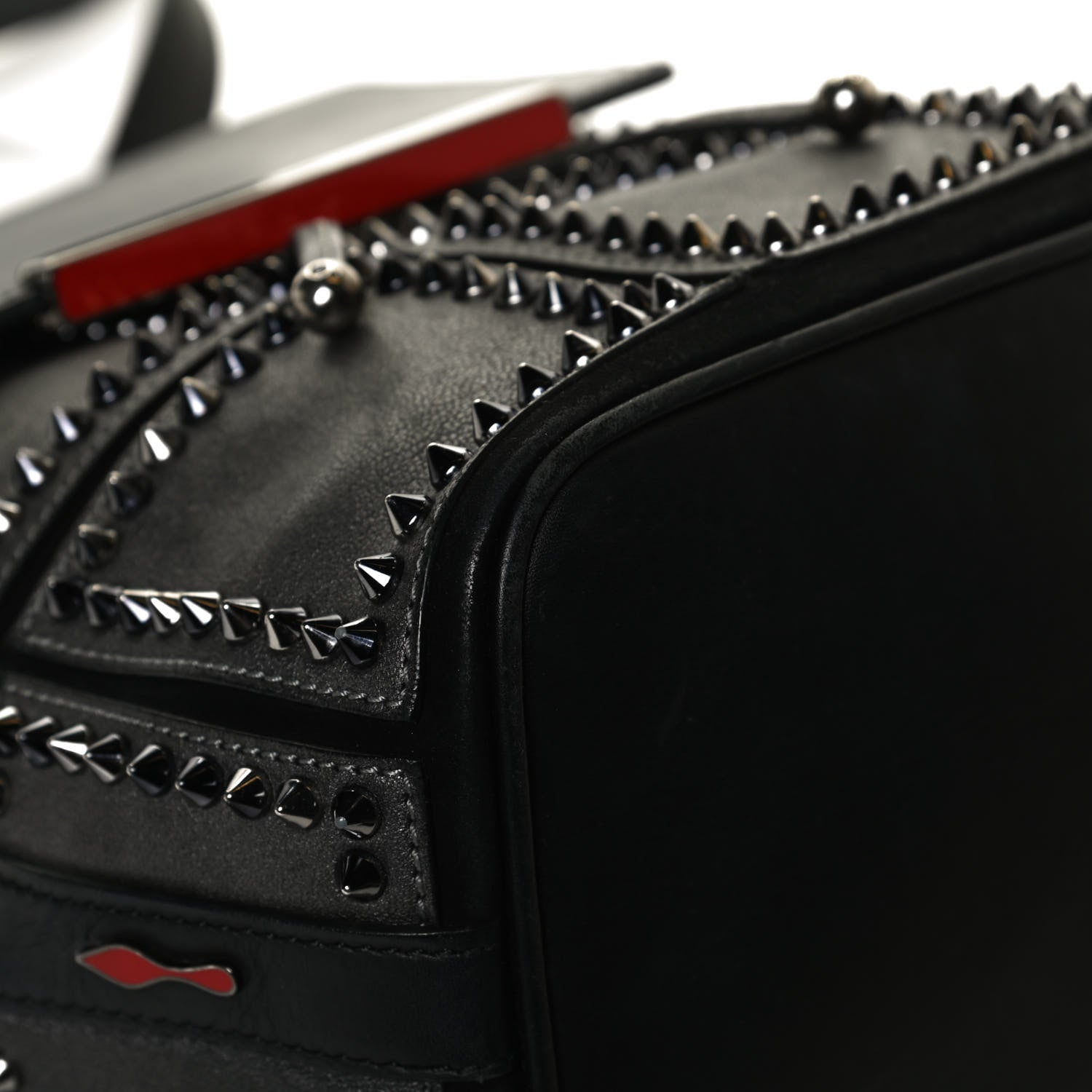 Christian Louboutin Metallic Sheepskin Spikes Lucky L Convertible Backpack Black 11 of 18