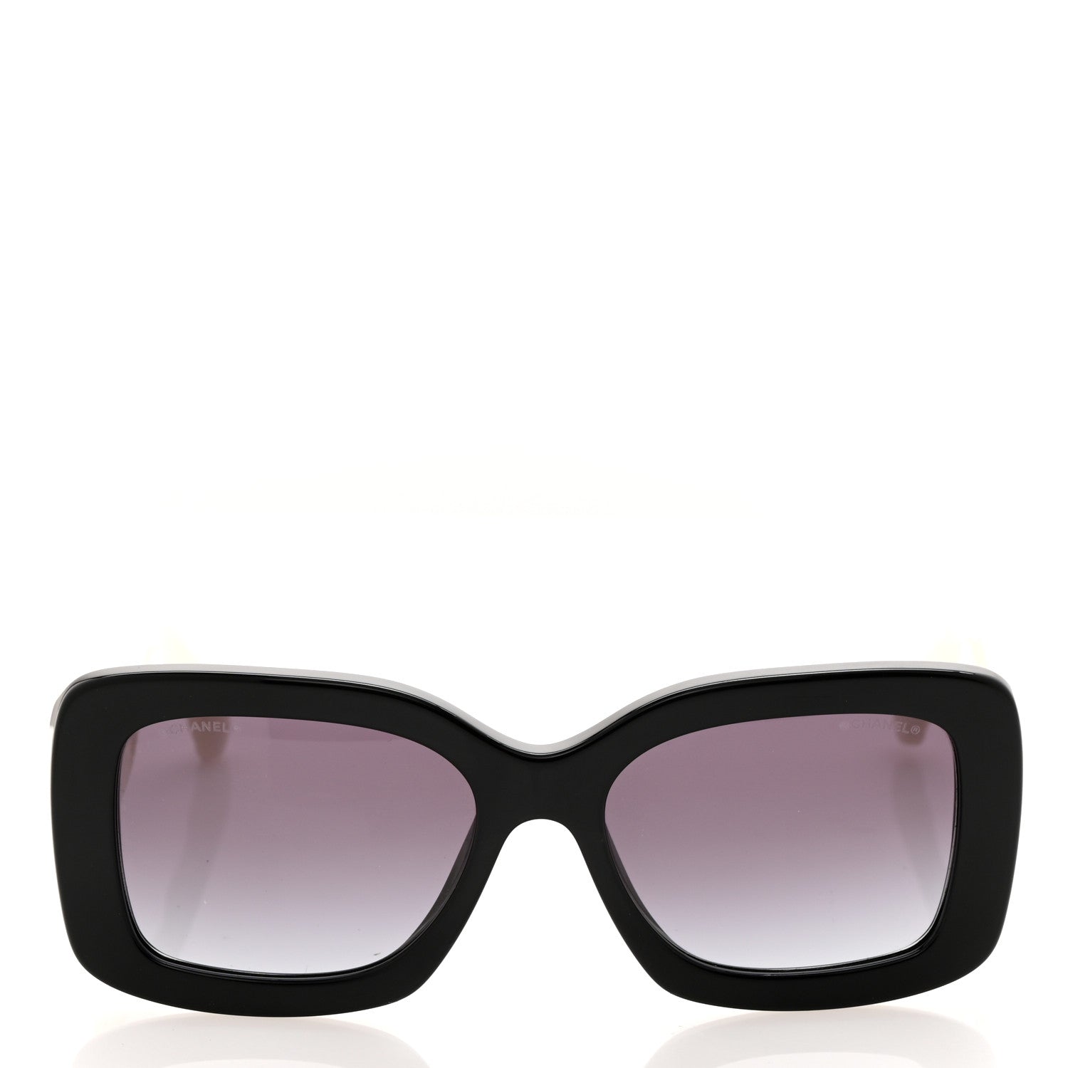 Chanel Acetate Quilted CC Rectangle Sunglasses 5483 White Black 2 of 8