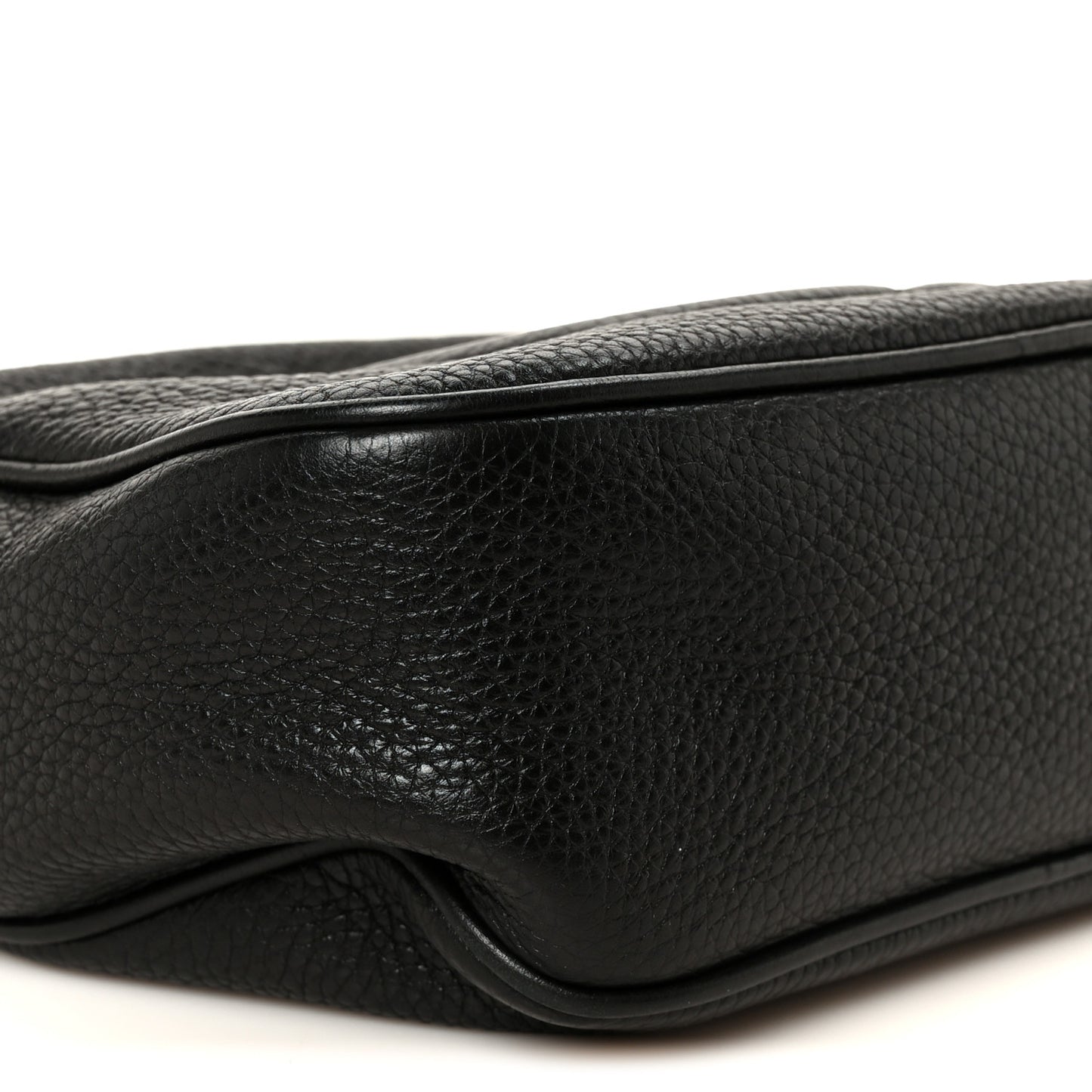 Pebbled Calfskin Small Soho Disco Bag Black