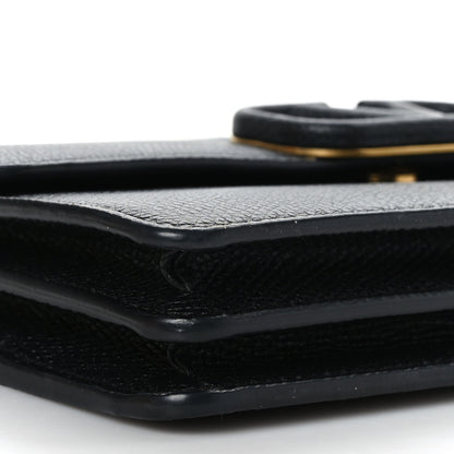 Valentino Garavani Grainy Calfskin Vlogo Wallet With Chain Black 8 of 9