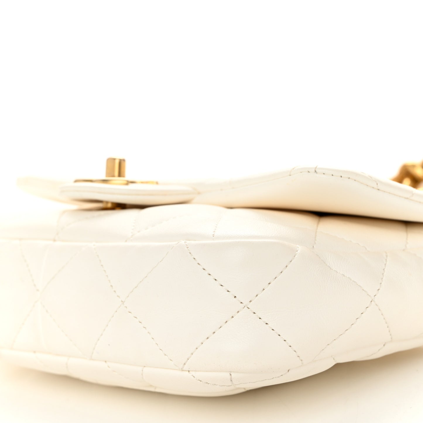 Lambskin Quilted Small CC Funky Town Flap White