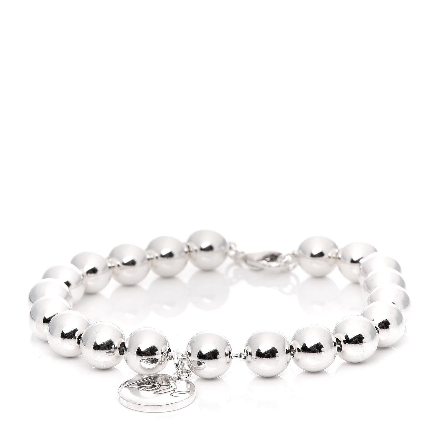 Tiffany Sterling Silver 8mm Paloma Picasso "Love" Bead Bracelet 1 of 4