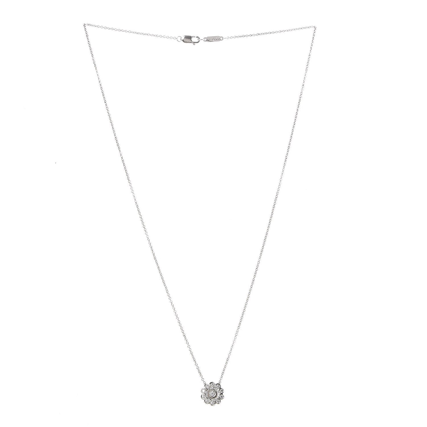 Platinum Diamond Flower Necklace