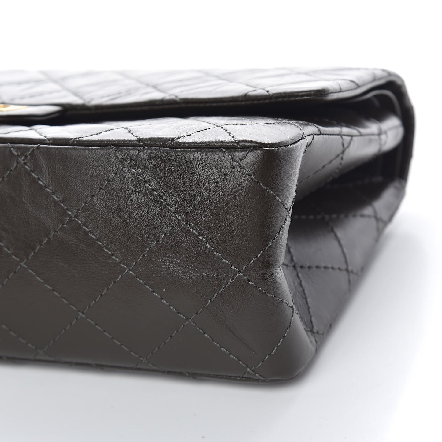 Aged Calfskin Quilted 2.55 Reissue 226 Flap Dark Khaki