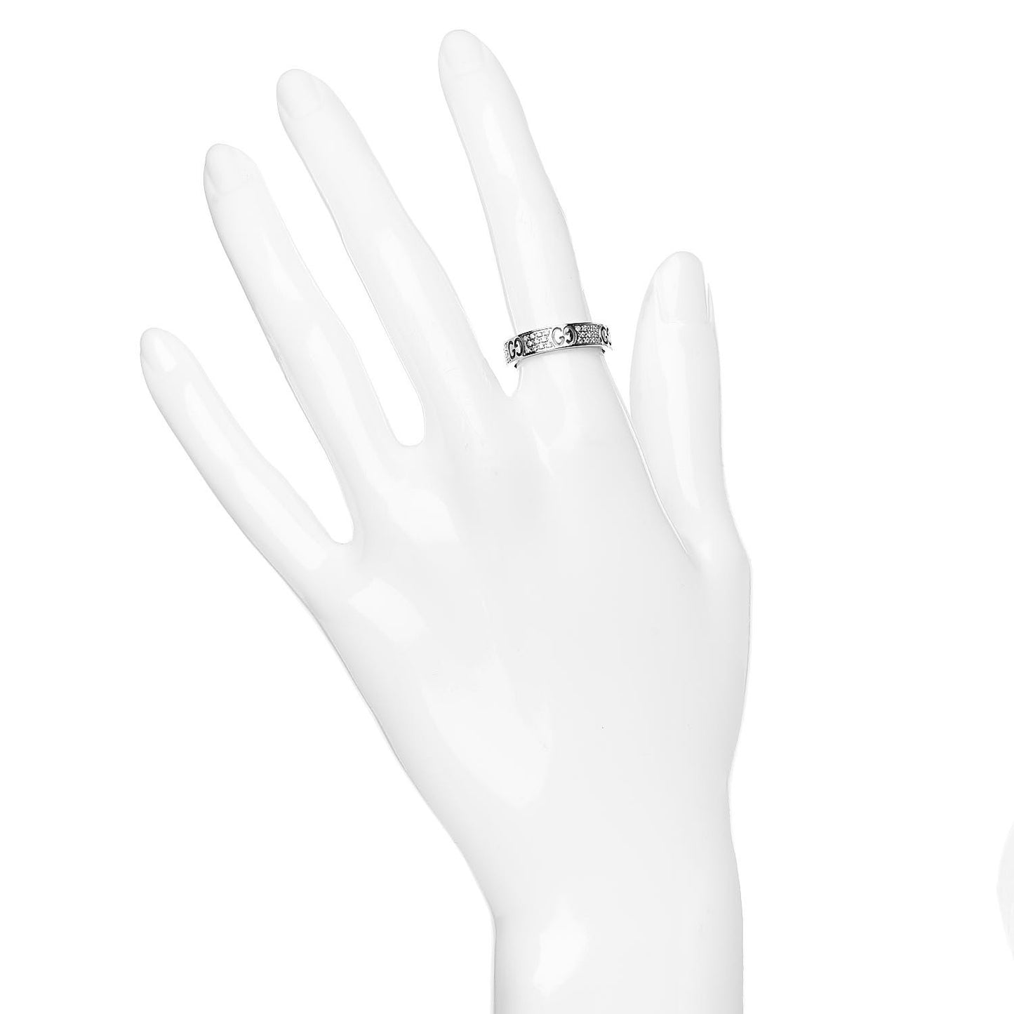 18K White Gold Diamond Icon Stardust Band Ring 50 5.5