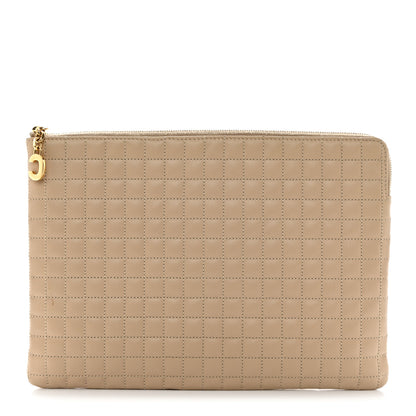 Celine Calfskin Quilted C Charm Pouch Nude 1 of 8