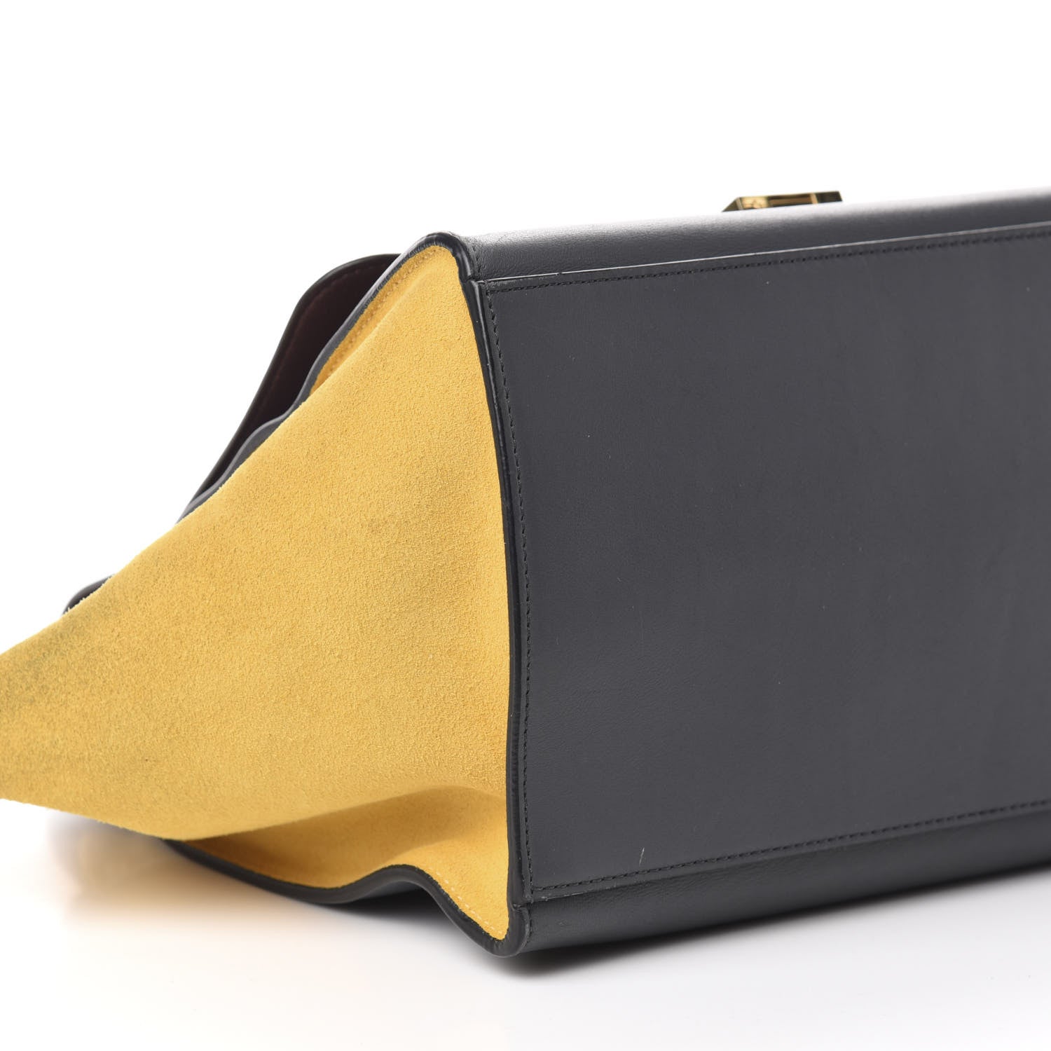 Celine Smooth Calfskin Suede Medium Tri-Color Trapeze Yellow 7 of 10