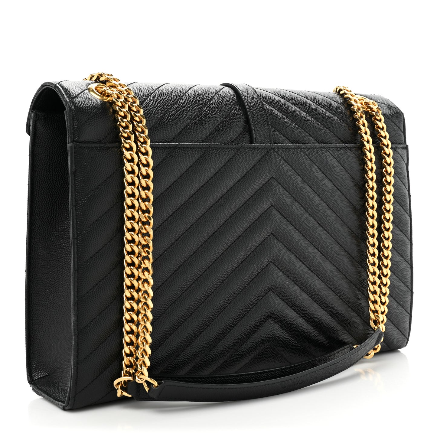 Grain De Poudre Matelasse Chevron Large Monogram Satchel Black
