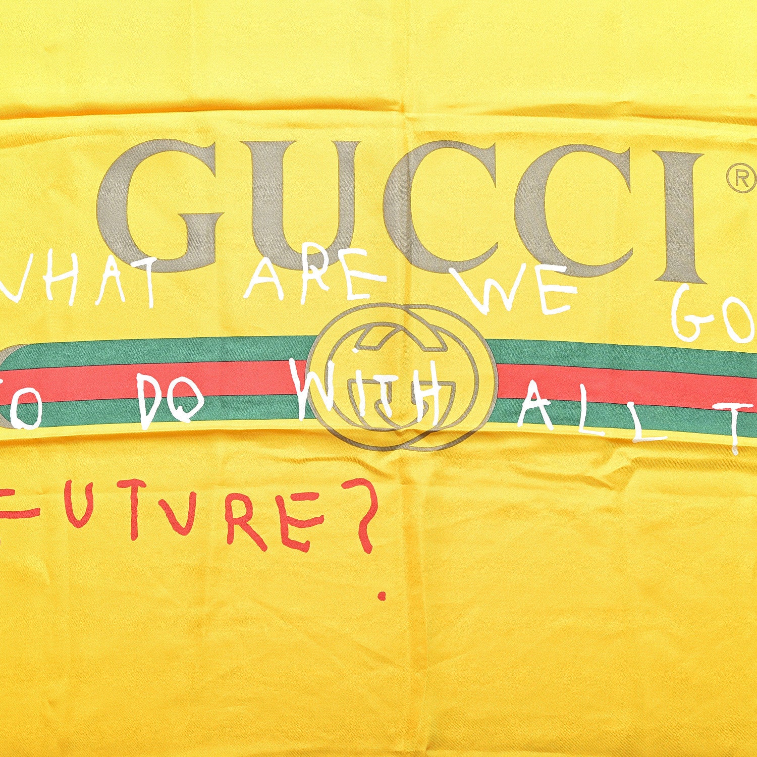 Gucci Silk Coco Capitan Logo Square Scarf Sun Black 3 of 3