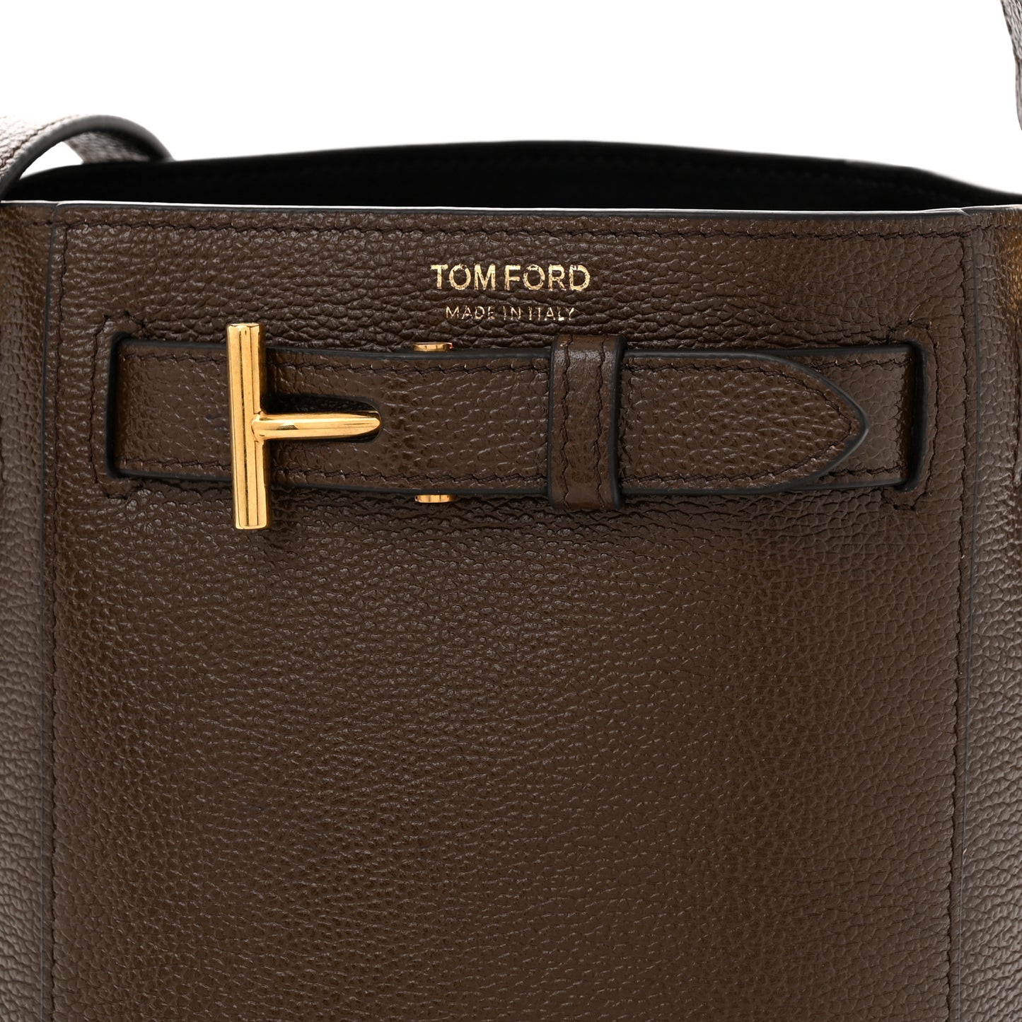 Grained Calfskin Mini Audrey Belt Bucket Bag Dark Khaki