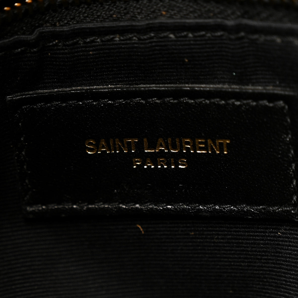 Saint Laurent Suede Calfskin Quilted Small Loulou Puffer Monogram Chain Satchel Cinnamon 6 of 10