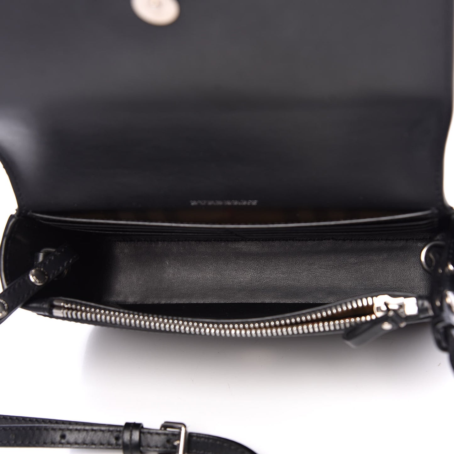 Calfskin Perforated Logo Hampshire Crossbody Black