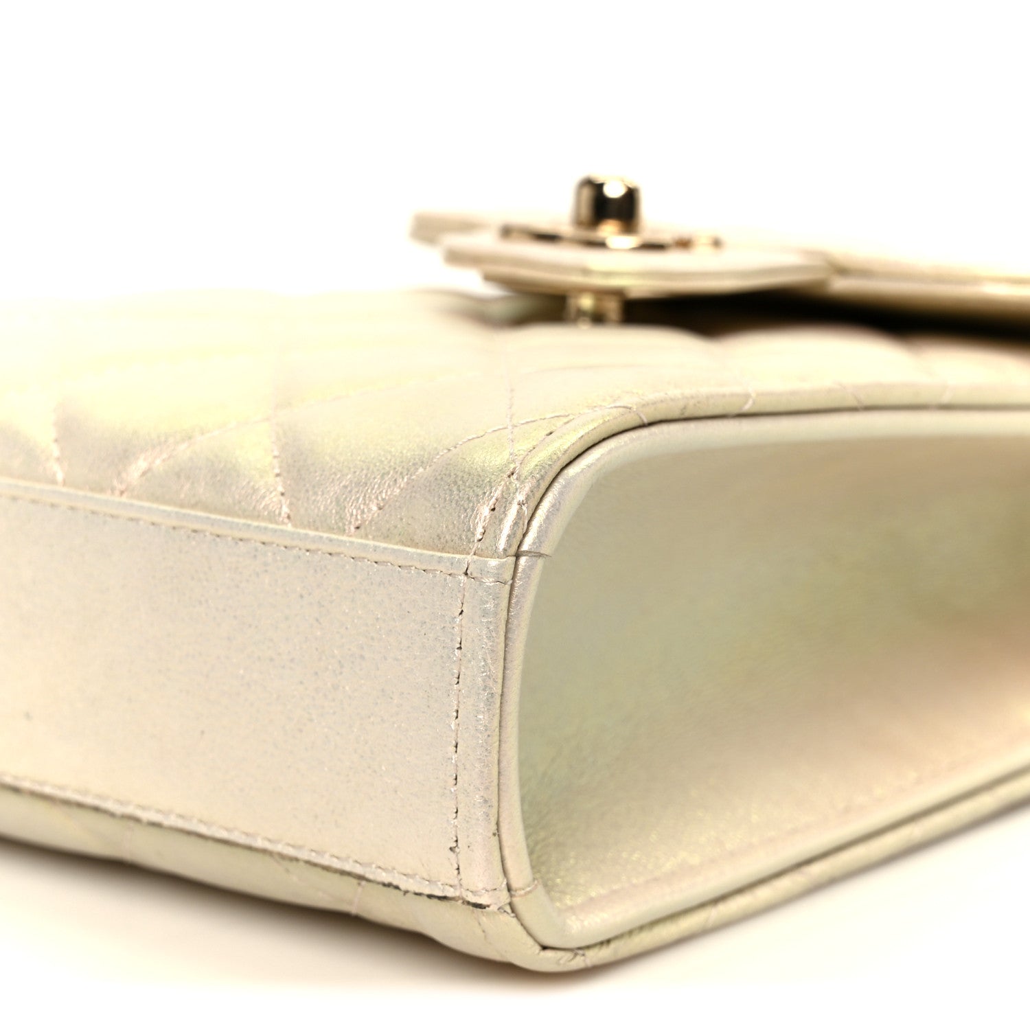 Chanel Iridescent Lambskin Quilted CC Phone Holder Ivory 12 of 13