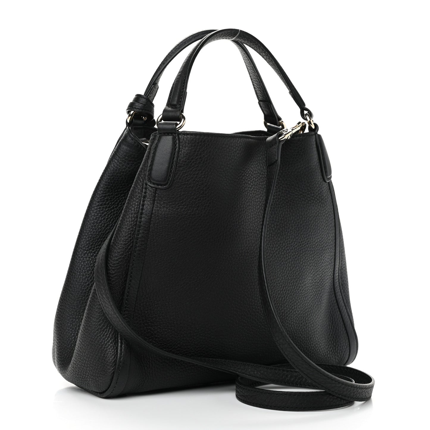 Pebbled Calfskin Small Soho Shoulder Bag Black