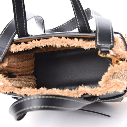 Loewe Calfskin Raffia Small Gate Tote Black 5 of 10