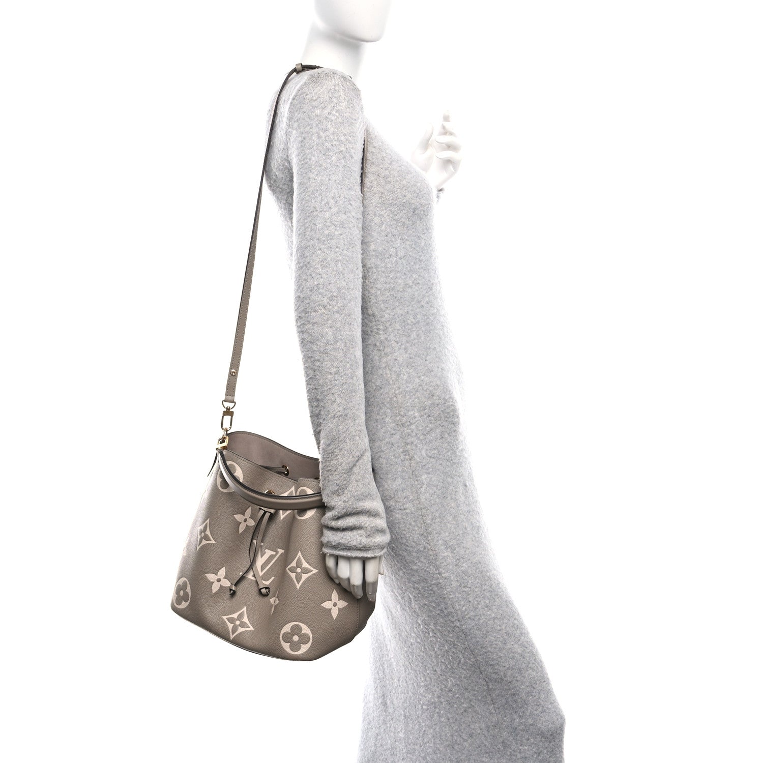 Louis Vuitton Empreinte Monogram Giant Neonoe MM Tourterelle Creme 2 of 10