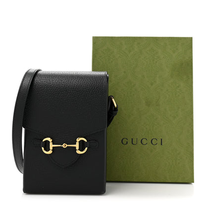 Gucci Dollar Calfskin Vertical Horsebit 1955 Crossbody Bag Black 14 of 14
