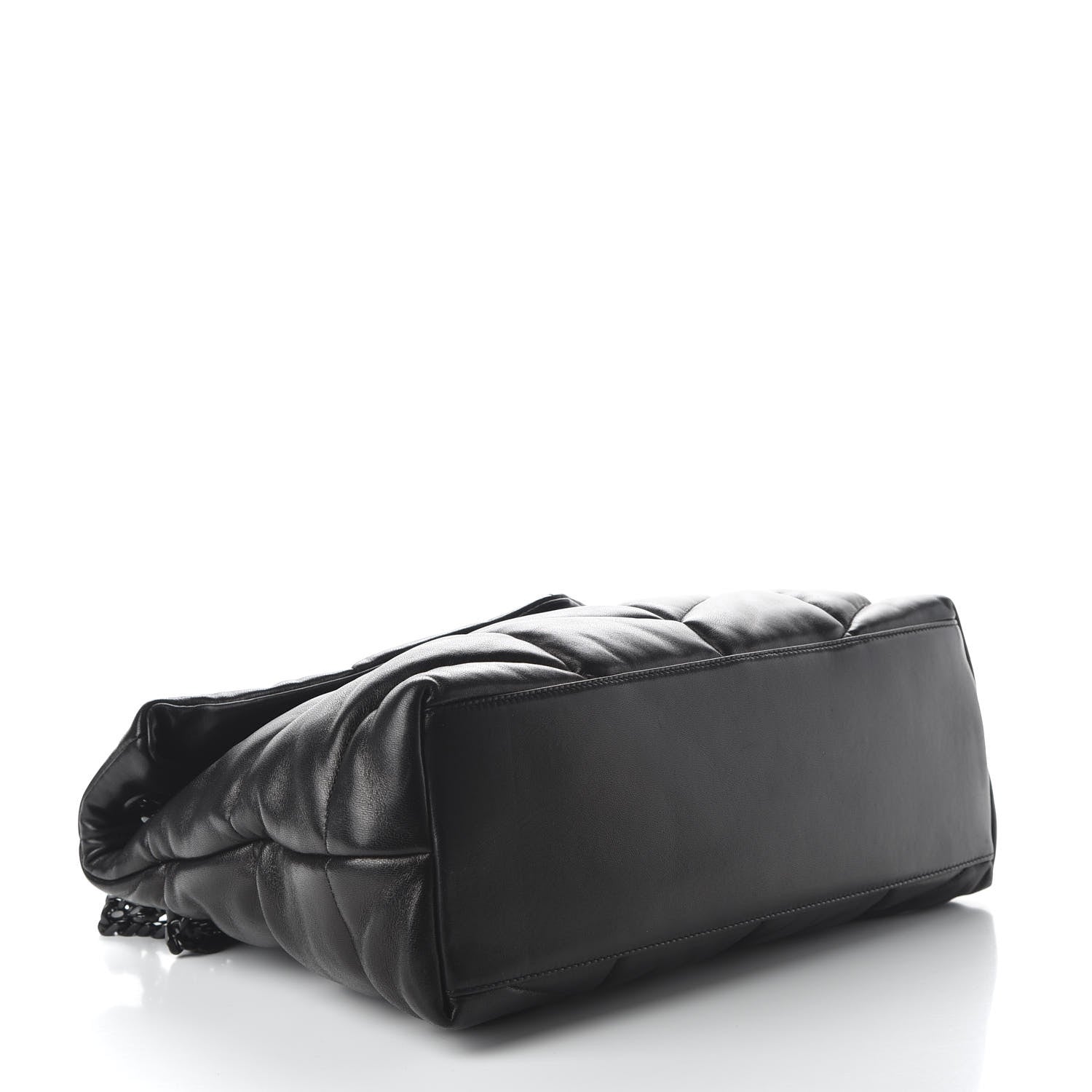 Saint Laurent Lambskin Quilted Medium Loulou Puffer Monogram Chain Satchel Black 4 of 9